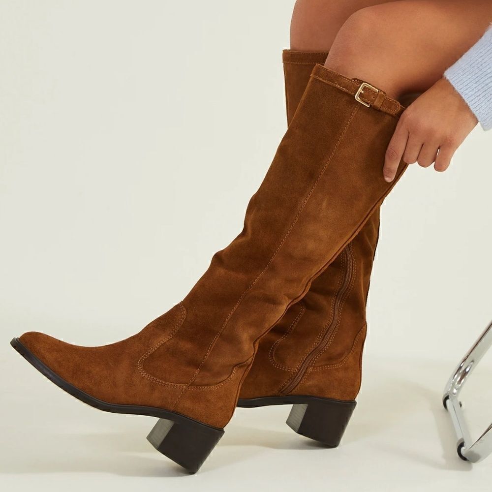 $275 NWB Matisse Adriana Knee High Riding Boots Whisky Cognac Brown Size 6